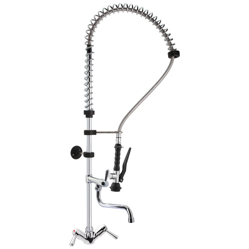 Vieno skylės čiaupas su dušo galvute ir trumpu svirtimi - patogumas ir ilgaamžiškumas profesionaliai virtuvei