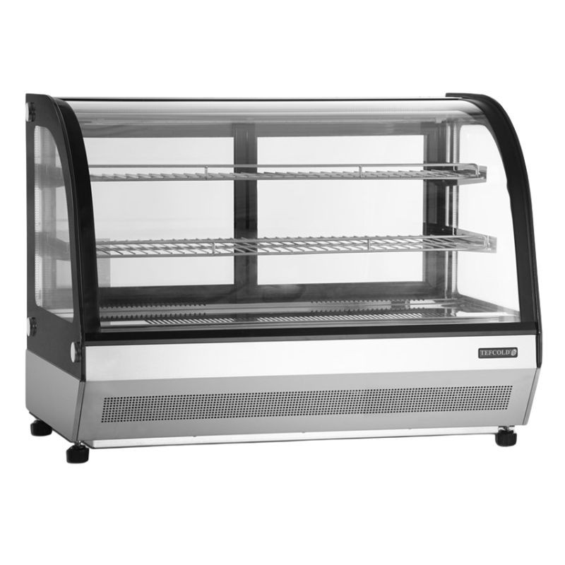 Vitrine Šaldytuvas Stalviršis 2 Stiklinės Durys Juoda - TEFCOLD LCT900C/BLACK