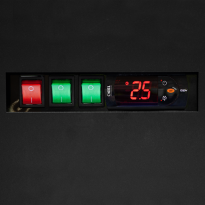 Juoda šaldymo vitrina su 2 durimis ir 764 L pagal TEFCOLD