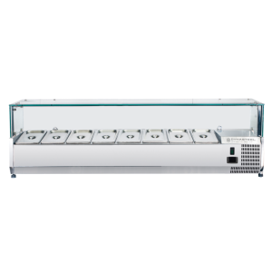 Saladette Šaldytuvas su Stiklu - 8 x GN 1/3 - Dynasteel