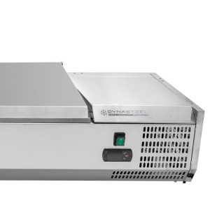 Saladette Šaldytuvas su Nerūdijančio Plieno Dangčiu - 9 x GN 1/3 - Dynasteel