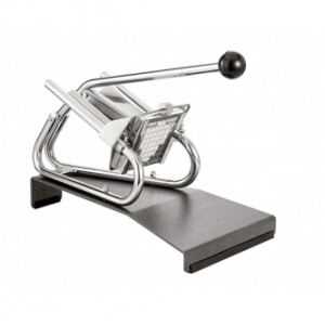 Profesionalus bulvių pjaustytuvas ant stovėjimo pagrindo