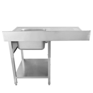 Plienas su indaplovės skyriumi, sienele ir lentyna - 1200 x 700 - Lašėjimo padėklas kairėje - Dynasteel