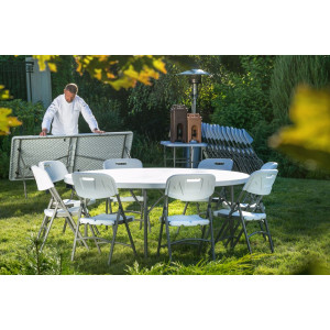 Sulankstomas kėdė - šviesiai pilka - HENDI