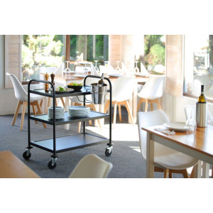 Tamsus matinis aptarnavimo vežimėlis - 3 lentynos - Hendi