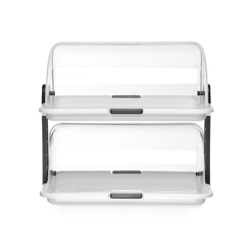 Stiklinė stačiakampio formos su slankiojančiomis dangčiais - 2 lentynos - 465 x 310 mm