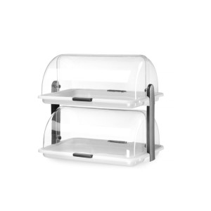 Stiklinė stačiakampio formos su slankiojančiomis dangčiais - 2 lentynos - 465 x 310 mm