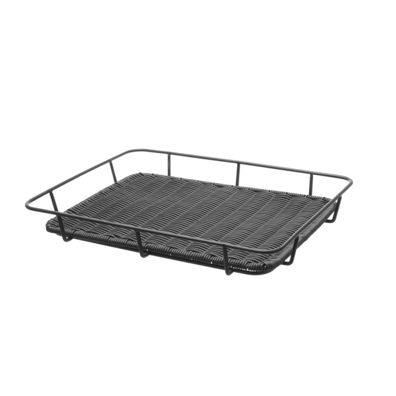 Duonos dėklas su juodais nerūdijančio plieno kraštais - 400 x 300 mm