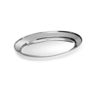 Plokščias ovalus nerūdijančio plieno indas - 300 x 220 mm - HENDI prekės ženklas - Fourniresto
