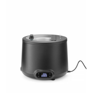 Juodas sriubos puodas UNIQ - 8 L HENDI: aukštos klasės įrankis, skirtas profesionaliai palaikyti šiltas sriubas.