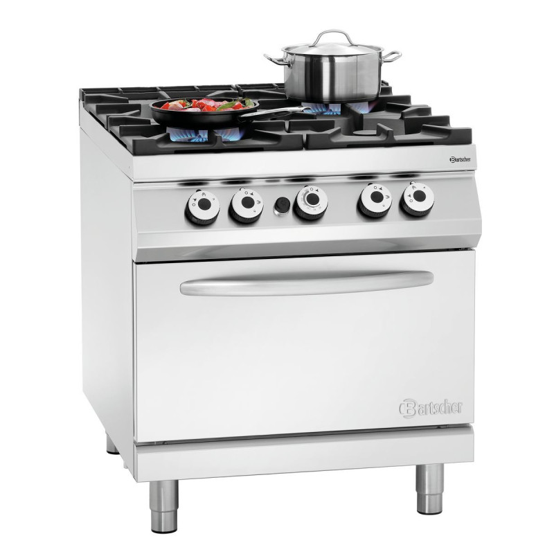 Krosnis su 4 gyvais degikliais serijos 900 - Bartscher ženklo dujų orkaitė GN 2/1