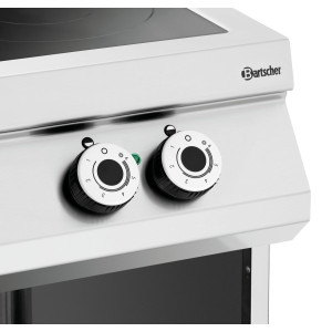 Dujinis stiklo keramikos viryklės 2 spinduliuojančios zonos - atviras apatinis dalis, Bartscher prekės ženklo.