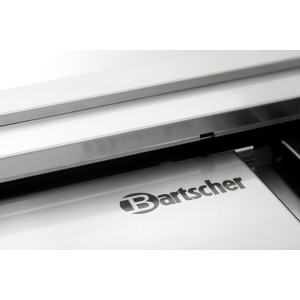 Patalas iš nerūdijančio plieno su slankiojančiomis durimis, lentyna ir atlošu - L 1200 mm