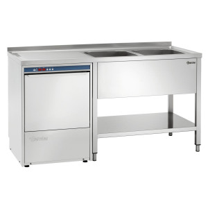 Plūduriuojantis skalbykla 700 - 2 kriauklės ir nutekėjimas kairėje