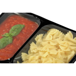 Dviejų skyrių PP lėkštė skirta pusiau automatinei sandarikliui - 50 vnt. - Bartscher