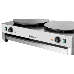 Crêpière électrique professionnelle Bartscher 2CP400 - Nerūdijantis plienas - 6 kW