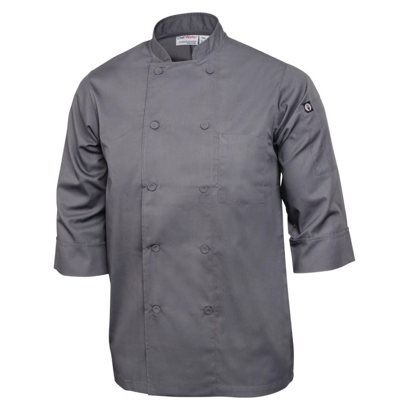 Virtuvės pilkas unisex švarkas - dydis XXL - Chef Works - Fourniresto