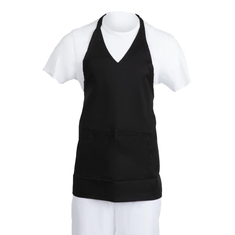 Padavėjo juodas V formos kaklo polikotono priekinė dalis 838 x 698 mm - Whites Chefs Clothing - Fourniresto