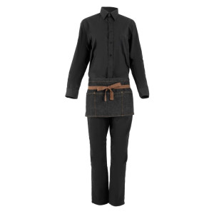 Juodas citrinų sultinio prijuostėlis „Memphis“ iš medvilnės 585 x 305 mm - „Chef Works“ - „Fourniresto“