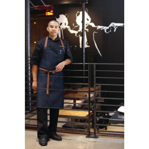 Indigo Memphis atlenkiamas priekinis įdirbtas 760 x 865 mm - Chef Works - Fourniresto