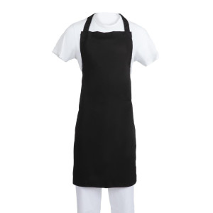 Juodos spalvos polikotono prijuostės kelnės 900 x 1040 mm - Whites Chefs Clothing - Fourniresto