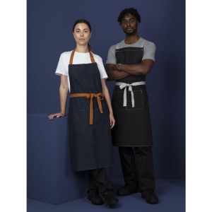 Padavėjo mėlyna aproną su 1000 x 700 mm medvilnės diržu - Whites Chefs Clothing - Fourniresto