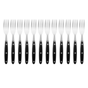 Meat Fork with Black Handle 200 mm - Set of 12 - Olympia - Fourniresto