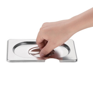 Dangtis iš nerūdijančio plieno GN 1/9 su įpjova - Vogue - Fourniresto