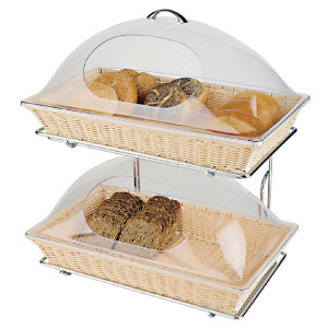 Chromuotas stovas su 2 lygiais GN 1/1 krepšiams - APS - Fourniresto