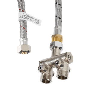 Plovimo rankų įtaisas su kelių valdymu iš nerūdijančio plieno su atlošu ir čiaupu - FourniResto - Fourniresto