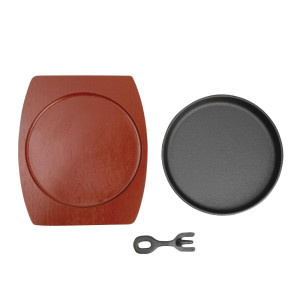 Apatinis patiekalas iš liejamosios geležies su apvalkalu iš medžio Ø 220 mm - Olympia - Fourniresto