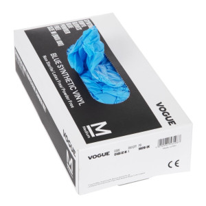 Maisto vinilio pirštinės be miltelių mėlyna spalva, M dydis - 100 vnt. - Vogue - Fourniresto