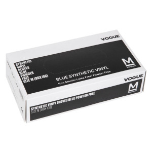 Maisto vinilio pirštinės be miltelių mėlyna spalva, M dydis - 100 vnt. - Vogue - Fourniresto