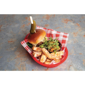 Nesmulkus raudonas Vichy popierius 250 x 250 mm - 200 vnt. - FourniResto - Fourniresto