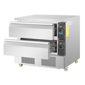 Dvigubas šaldymo pagrindas su 2 stalčiais, serija U, 4x GN 1/1 - Polar - Fourniresto