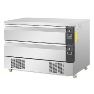 Dvigubas šaldymo pagrindas su 2 stalčiais, serija U, 6x GN 1/1 - Polar - Fourniresto