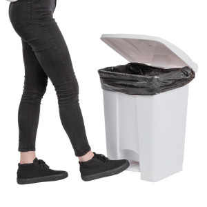 Virtuvės šiukšliadėžė su pedalais, baltos spalvos, 45 l - Jantex - Fourniresto