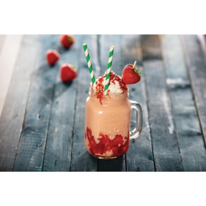 Popierinės mėlynos ir baltos juostelės kompostuojamos šiaudai 210 mm - 250 vnt. - Fiesta Green - Fourniresto