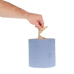 Rankšluostis 2 sluoksnis su centriniu ištraukimu mėlynas - 6 vnt. - Jantex