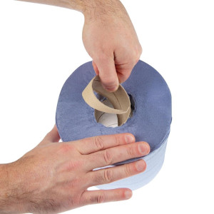 Rankšluostis 2 sluoksnis su centriniu ištraukimu mėlynas - 6 vnt. - Jantex