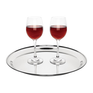 Round Stainless Steel Serving Tray Ø 355mm - Olympia - Fourniresto