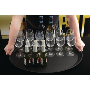 Ovalus stiklo pluošto neslystantis patiekalų padėklas Camtread juodas - Cambro - Fourniresto