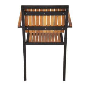 Plieniniai kėdės su akacijos medžiu - 4 vnt. - Bolero - Fourniresto