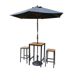 Steel and Acacia Bar Stools - Set of 2 - Bolero - Fourniresto