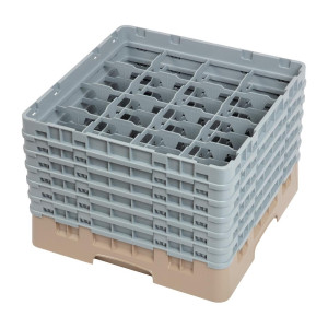 Stiklinių dėklas 16 skyrių Camrack Beige-L 500 x G 500 mm - Cambro