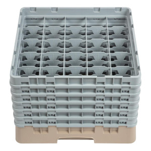 Stiklinių dėklas 25 skyriais Camrack Beige - I 500 x P 500 mm - Cambro