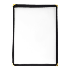 Apsaugokite Amerikos stiliaus A4 dviejų puslapių juodą meniu - Olympia - Fourniresto