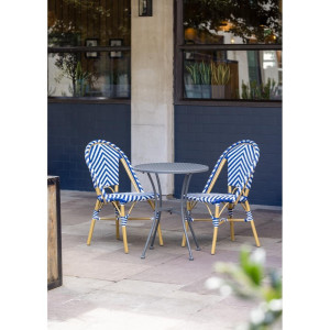 Apskritas lauko stalas su išpjaustytu plieno bistro stalu - 600 mm - Bolero - Fourniresto