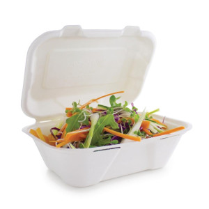 Maisto dėžutės iš cukranendrių su stumdomu dangteliu - L 228 mm - 200 vnt. - Vegware