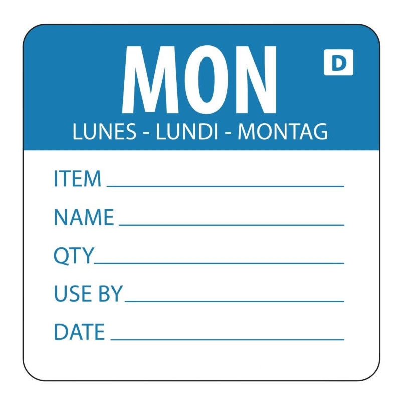 Išskalbiamos etiketės Savaitės diena Pirmadienis - 250 vnt. ritinys - Vogue